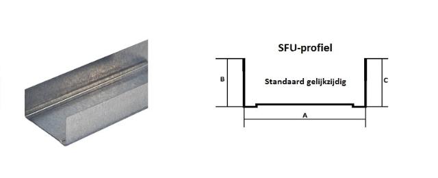 Steelframe - MS 50 U-profiel L= 4000 mm