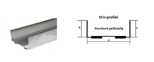Steelframe - MS 70F U-profiel met DB Band 2x10mm L= 4000 mm