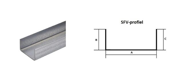 Steelframe - MSV 45 verzwaard profiel 2,0 mm L= 2500