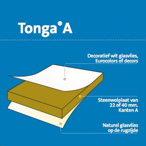 Eurocoustic Tonga kant A inleg wit 09 1800x600x22 mm