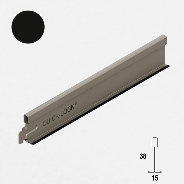 API QL 15/38 T-stuk perf. 300 zwart RAL9005 L= 600 mm